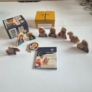 Running Press Teeny-Tiny Nativity Mini Wooden Set with Christmas Story Book